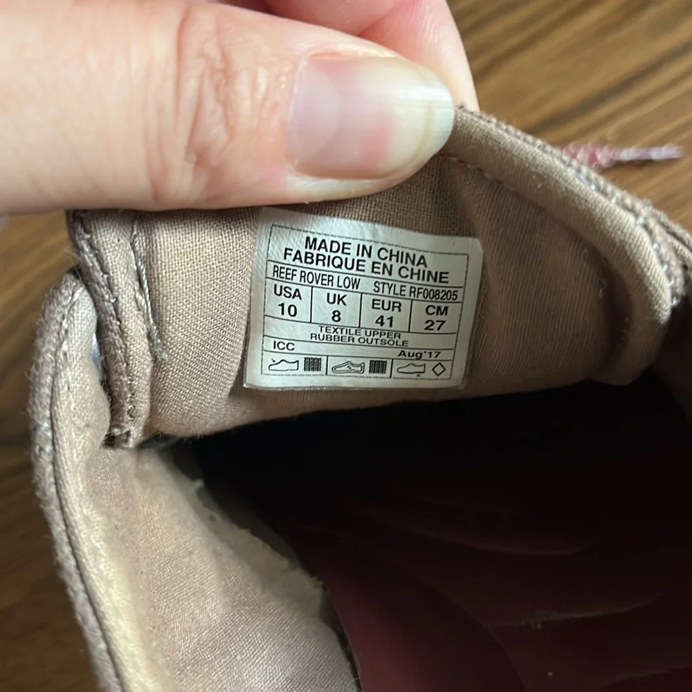 REEF Women's Rover Low Beige Textile Canvas Lace-Up Sneaker, Women’s Sz 10